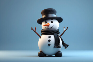 3d render snowman