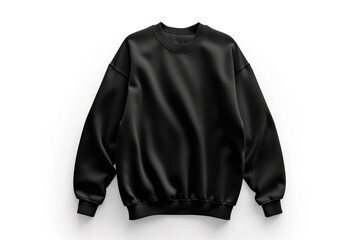 Black Sweater Template On White Background For Mockup Purposes