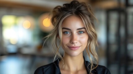 Obraz premium Professional female real estate agent with a luxury property, showcasing expertise in high-end real estate.