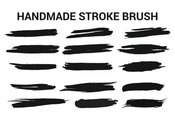 Handmade brush stroke black brushes stock set - collections