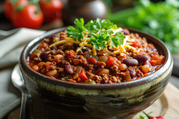 Delicious And Filling Beef And Bean Chili Bowl
