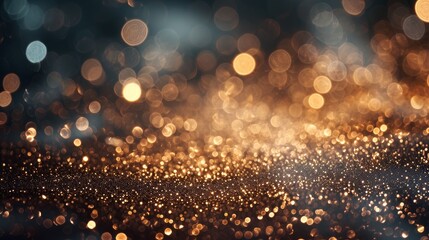 bokeh background of abstract glitter silver and gild lights - obrazy, fototapety, plakaty