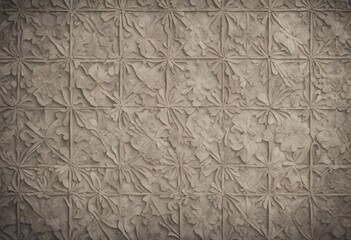 Old beige gray vintage shabby damask patchwork tiles stone concrete cement wall texture background b