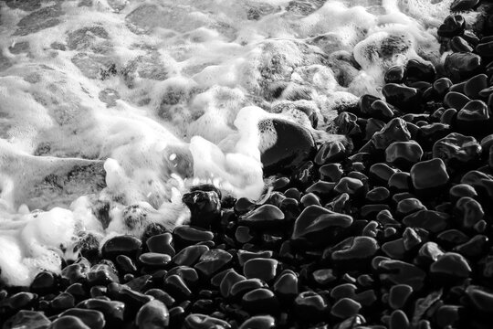 black stone beach in Iceland