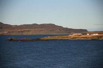 agricultural farm at the coast of Iceland