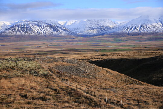 snowy table mountains in Iceland
