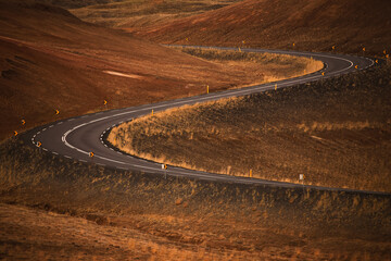 curved road in Iceland