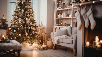 decorating the living room at Christmas with Christmas accessories