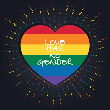 Grafika LGBTQ+ z sercem Love has no gender