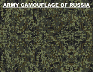 Professional Russian army pixel camo for your production or design. Vector illustration.