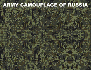 Fototapeta premium Professional Russian army pixel camo for your production or design. Vector illustration.