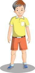 Fototapeta premium Cute boy standing still illustration