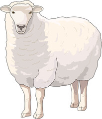 Cute farm animal sheep illustration