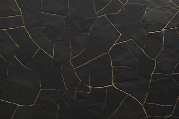Foto op Aluminium Contemporary Stone Texture with Gold Infused Grout © Luba