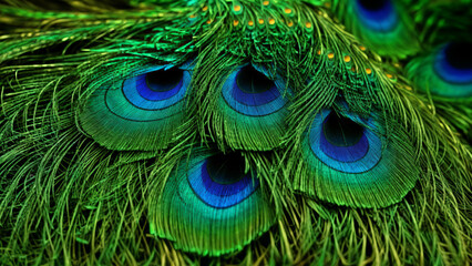 Abstract background with peacock feathers. AI