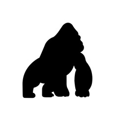 Obraz premium Gorilla silhoutte black vector illustration