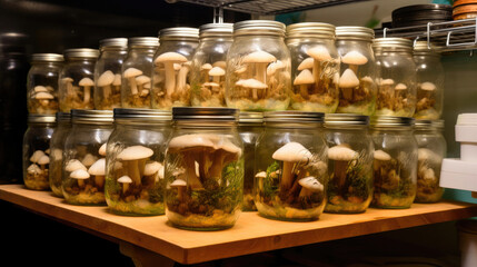 Fototapeta premium Pristine Cultivation Haven for Mushrooms