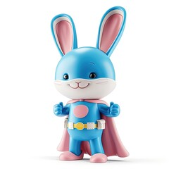 Rabbit Bunny Wearing Superhero Costume Cartoon