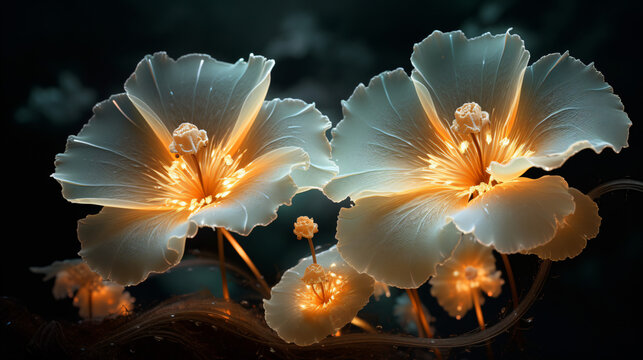 Luminous Mandelbrot set flower candid nature pot