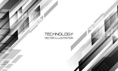 Abstract black white geometric speed technology futuristic design background vector