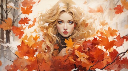 autumn portrait of a woman