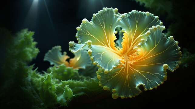 Luminous Mandelbrot set flower candid nature pot