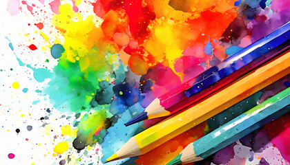 Lively colored pencils - obrazy, fototapety, plakaty