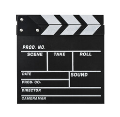 Front view of blank film clapperboard