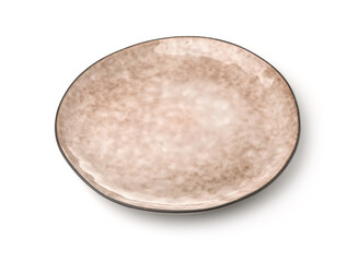Empty rough trendy handmade ceramic dish