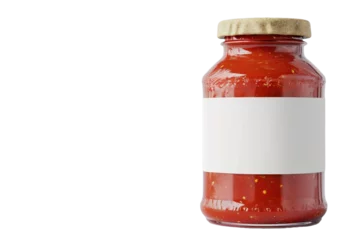 Fotobehang a jar of tomato sauce on a transparent background © kabir