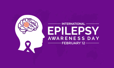 Vector illustration on the theme of International Epilepsy Day.  It ,s understanding and awareness of epilepsy. Banner, poster, card, background design.