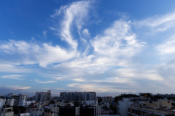Fototapeta na wymiar beautiful blue sky with white clouds 