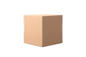 a brown cardboard box on a transparent background