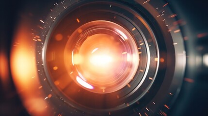 the anamorphic lens flare effect captured by a camera lens in a background setting.
