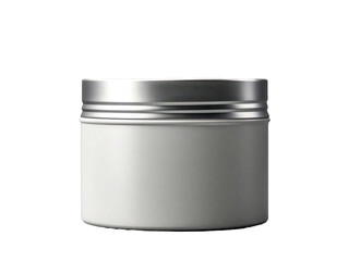 a white container with a metal lid on a transparent background