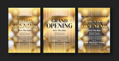 Grand opening ceremony invitation or flyer design.