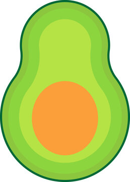 green avocado fruit cut open clip art preview