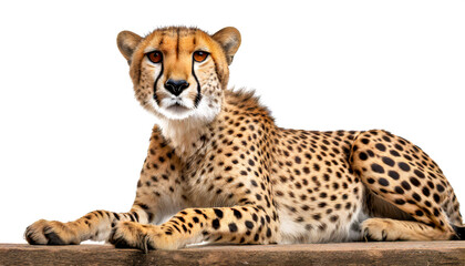 cheetah in front of a white background