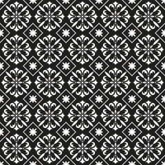 Black and white arabic geometric seamless pattern, vector background, texture 