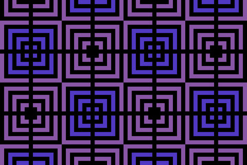 Purple squares pattern with black perpendicular lines crossing over the center of each square
