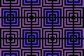 Deurstickers Purple squares pattern with black perpendicular lines crossing over the center of each square © EM