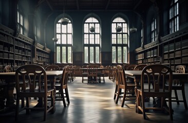 Naklejka premium The interior of a library