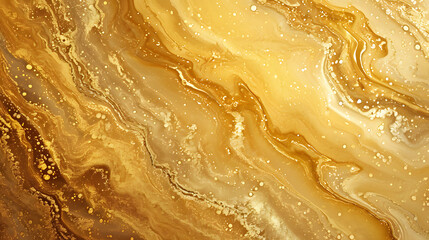 Gold fluid art marbling paint textured background - obrazy, fototapety, plakaty