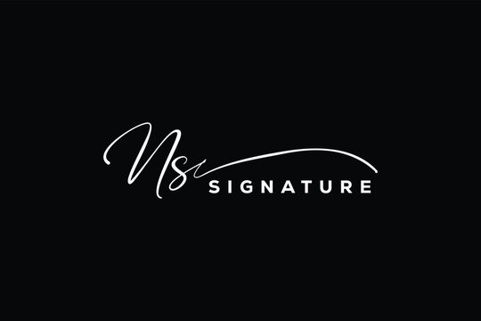 NS initials Handwriting signature logo. NS Hand drawn Calligraphy lettering Vector. NS letter real estate, beauty, photography letter logo design.