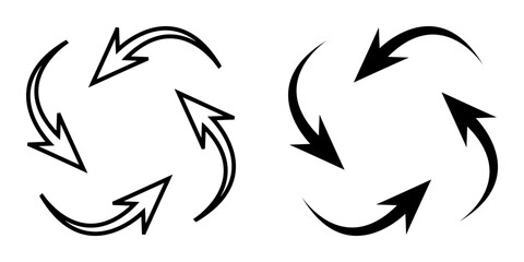 Repeat icon vector. Recycle icon sign symbol vector. Rotation vector icon illustration isolated on white background