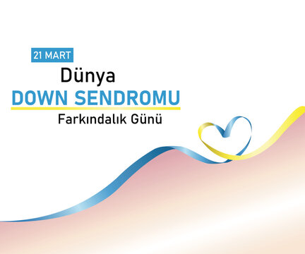 Template for Down Syndrome awareness day background, banner, card, poster with text inscription. (Translate: 21 march, world Down Syndrome awareness day) 