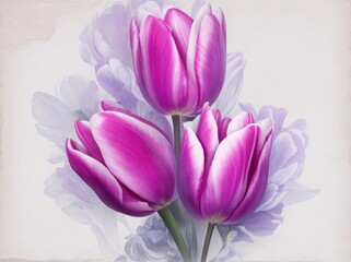 Obraz na płótnie Canvas bouquet of pink tulips