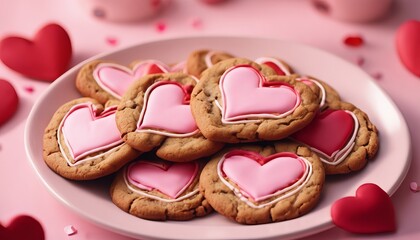 Pink heart cookies