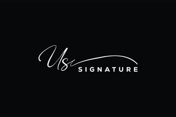 US initials Handwriting signature logo. US Hand drawn Calligraphy lettering Vector. US letter real estate, beauty, photography letter logo design.