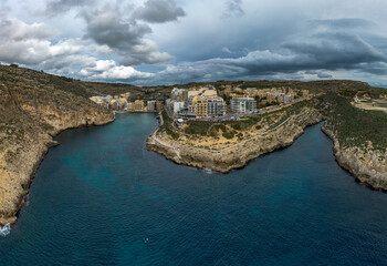 Fototapeta na wymiar view of Xlendi village and bay on Gozo Island in Malta